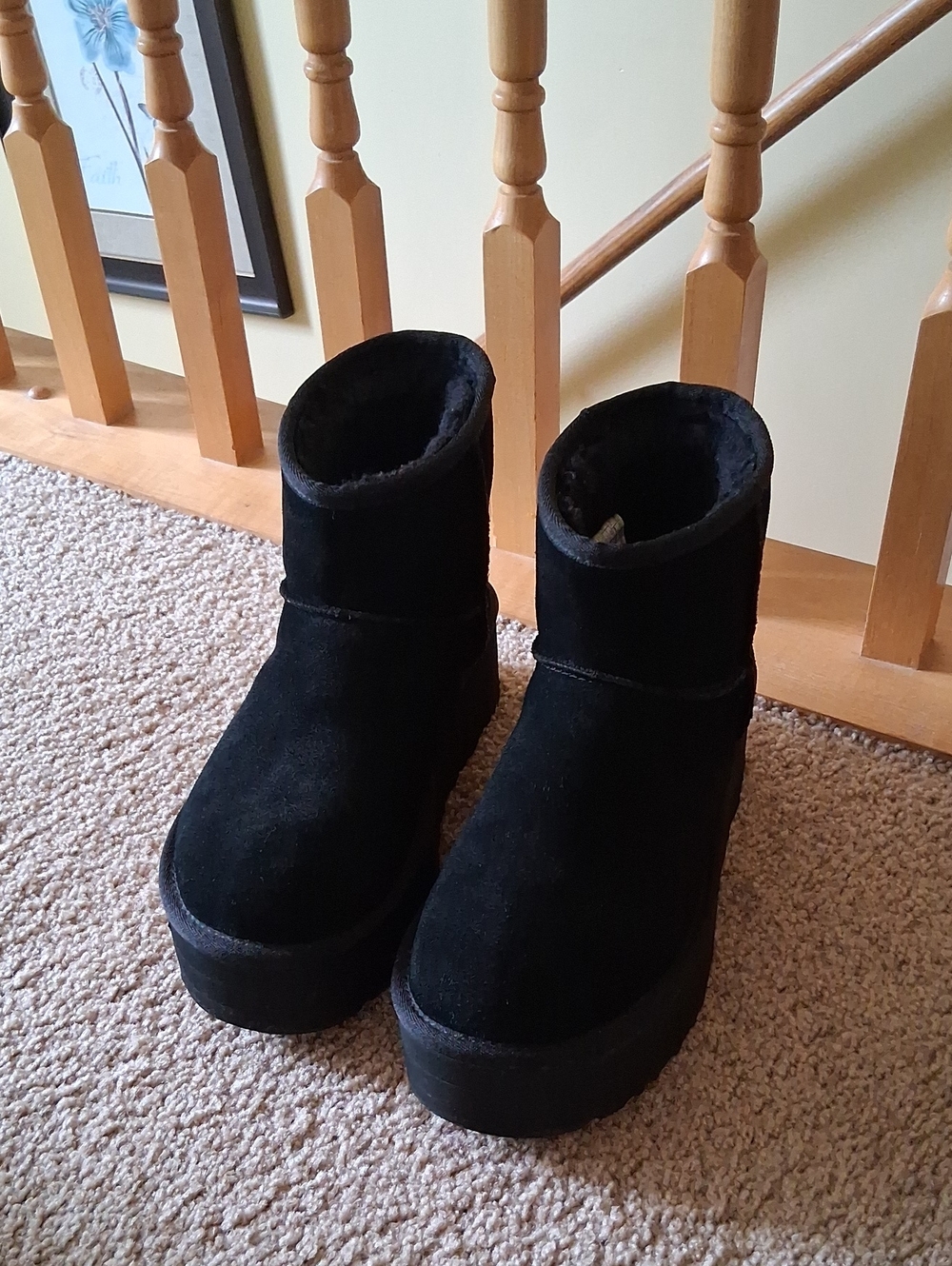 UGG Classic Mini Platform Suede Ankle Boots with Black Logo